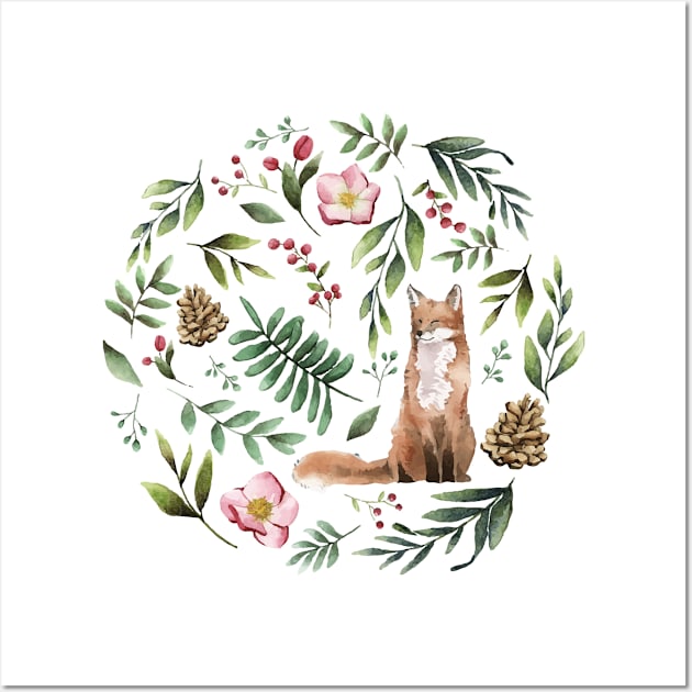 Christmas Foxie Wall Art by sophisticker